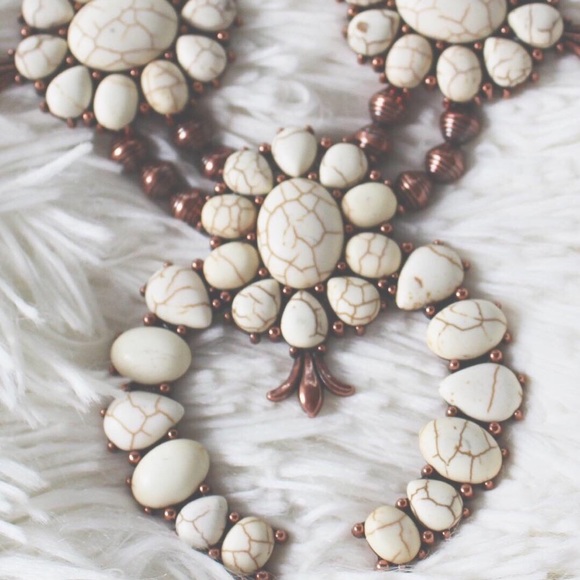 Jewelry - White Squash Blossom Necklace and Earring Set